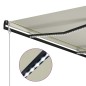 vidaXL Einziehbare Markise mit Windsensor & LED 400x300cm Creme vidaXL Einziehbare Markise mit Windsensor & LED 400x300cm Creme
