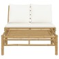 2-tlg. Garten-Lounge-Set mit Cremeweißen Kissen Bambus 2-tlg. Garten-Lounge-Set mit Cremeweißen Kissen Bambus