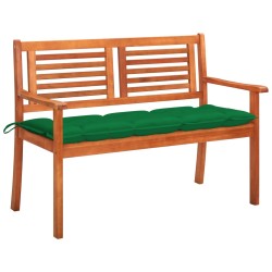 vidaXL 2-Sitzer-Gartenbank mit Auflage 120 cm Massivholz Eukalyptus