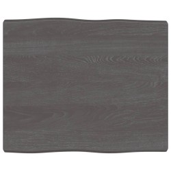 Tischplatte 60x50x4 cm Massivholz Eiche Behandelt Baumkante