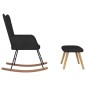 vidaXL Schaukelsessel mit Hocker Schwarz Stoff vidaXL Schaukelsessel mit Hocker Schwarz Stoff