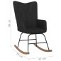 vidaXL Schaukelsessel mit Hocker Schwarz Stoff vidaXL Schaukelsessel mit Hocker Schwarz Stoff
