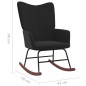 vidaXL Schaukelstuhl Schwarz Samt und PVC vidaXL Schaukelstuhl Schwarz Samt und PVC