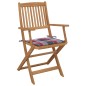 vidaXL Klappbare Gartenstühle 2 Stk. mit Kissen Massivholz Akazie vidaXL Klappbare Gartenstühle 2 Stk. mit Kissen Massivholz Akazie