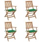 vidaXL Klappbare Gartenstühle 4 Stk. mit Kissen Massivholz Akazie vidaXL Klappbare Gartenstühle 4 Stk. mit Kissen Massivholz Akazie