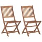 vidaXL Klappbare Gartenstühle 2 Stk. mit Kissen Massivholz Akazie vidaXL Klappbare Gartenstühle 2 Stk. mit Kissen Massivholz Akazie