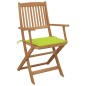 vidaXL Klappbare Gartenstühle 2 Stk. mit Kissen Massivholz Akazie vidaXL Klappbare Gartenstühle 2 Stk. mit Kissen Massivholz Akazie
