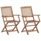 vidaXL Klappbare Gartenstühle 2 Stk. mit Kissen Massivholz Akazie vidaXL Klappbare Gartenstühle 2 Stk. mit Kissen Massivholz Akazie