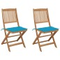 vidaXL Klappbare Gartenstühle 2 Stk. mit Kissen Massivholz Akazie vidaXL Klappbare Gartenstühle 2 Stk. mit Kissen Massivholz Akazie