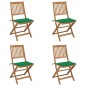 vidaXL Klappbare Gartenstühle 4 Stk. mit Kissen Massivholz Akazie vidaXL Klappbare Gartenstühle 4 Stk. mit Kissen Massivholz Akazie