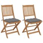 vidaXL Klappbare Gartenstühle 2 Stk. mit Kissen Massivholz Akazie vidaXL Klappbare Gartenstühle 2 Stk. mit Kissen Massivholz Akazie