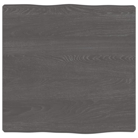 Tischplatte 40x40x4 cm Massivholz Eiche Behandelt Baumkante