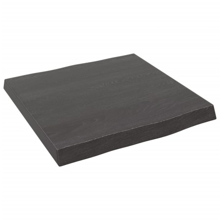 Tischplatte 40x40x4 cm Massivholz Eiche Behandelt Baumkante