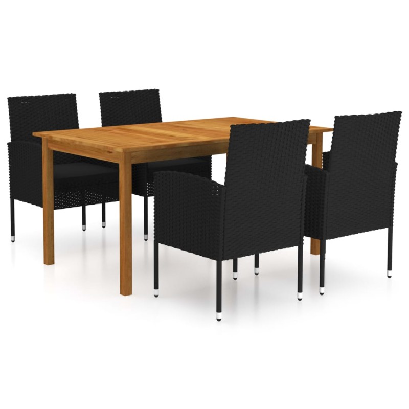 vidaXL 5-tlg. Garten-Essgruppe Schwarz vidaXL 5-tlg. Garten-Essgruppe Schwarz