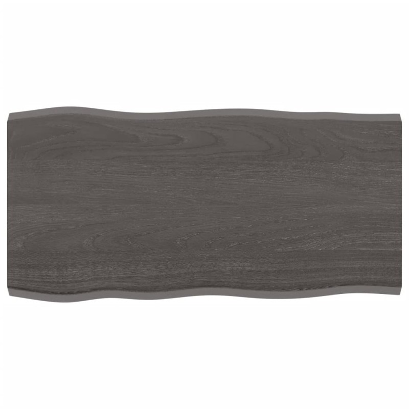 Tischplatte 80x40x2 cm Massivholz Eiche Behandelt Baumkante Tischplatte 80x40x2 cm Massivholz Eiche Behandelt Baumkante