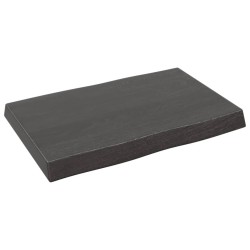 Tischplatte 60x40x6 cm Massivholz Eiche Behandelt Baumkante