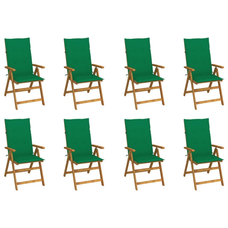 vidaXL Klappbare Gartenstühle mit Kissen 8 Stk. Massivholz Akazie vidaXL Klappbare Gartenstühle mit Kissen 8 Stk. Massivholz Akazie