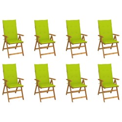 vidaXL Klappbare Gartenstühle mit Kissen 8 Stk. Massivholz Akazie