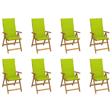 vidaXL Klappbare Gartenstühle mit Kissen 8 Stk. Massivholz Akazie