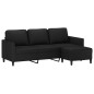 vidaXL 3-Sitzer-Sofa mit Hocker Schwarz 180 cm Kunstleder vidaXL 3-Sitzer-Sofa mit Hocker Schwarz 180 cm Kunstleder