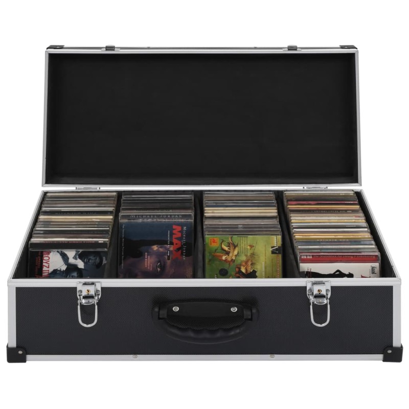 vidaXL CD-Koffer für 80 CDs Aluminium ABS Schwarz vidaXL CD-Koffer für 80 CDs Aluminium ABS Schwarz