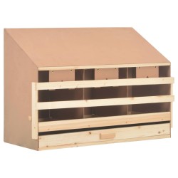 vidaXL Legenest Hühnernest 3 Fächer 93 x 40 x 65 cm Massivholz Kiefer