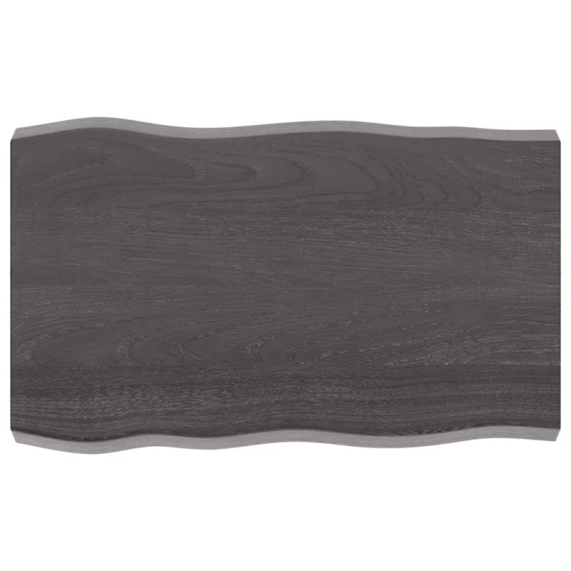 Tischplatte 80x50x6 cm Massivholz Eiche Behandelt Baumkante Tischplatte 80x50x6 cm Massivholz Eiche Behandelt Baumkante