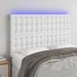 vidaXL LED Kopfteil Weiß 144x5x118/128 cm Kunstleder vidaXL LED Kopfteil Weiß 144x5x118/128 cm Kunstleder
