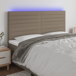 vidaXL LED Kopfteil Taupe 160x5x118/128 cm Stoff