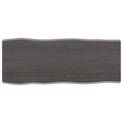 Tischplatte 100x40x4 cm Massivholz Eiche Behandelt Baumkante