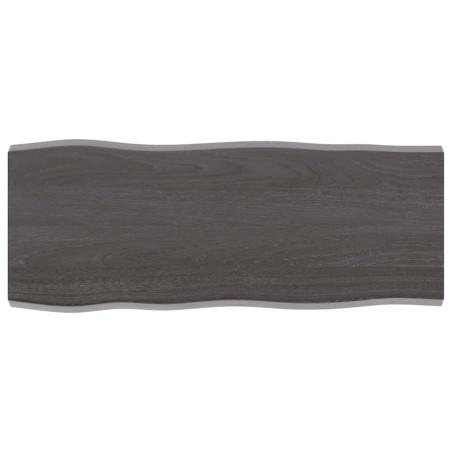 Tischplatte 100x40x4 cm Massivholz Eiche Behandelt Baumkante