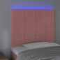 vidaXL LED Kopfteil Rosa 100x5x118/128 cm Samt vidaXL LED Kopfteil Rosa 100x5x118/128 cm Samt