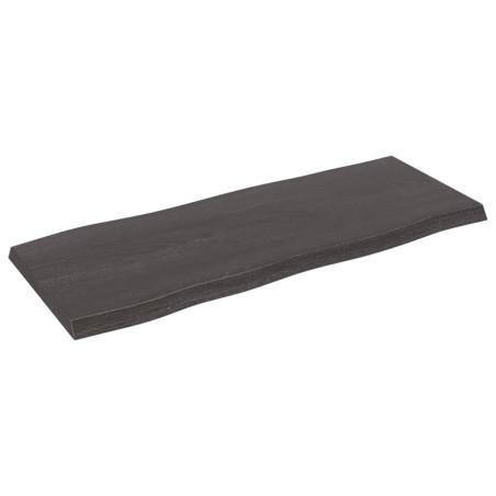 Tischplatte 100x40x4 cm Massivholz Eiche Behandelt Baumkante