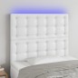vidaXL LED Kopfteil Weiß 90x5x118/128 cm Kunstleder vidaXL LED Kopfteil Weiß 90x5x118/128 cm Kunstleder