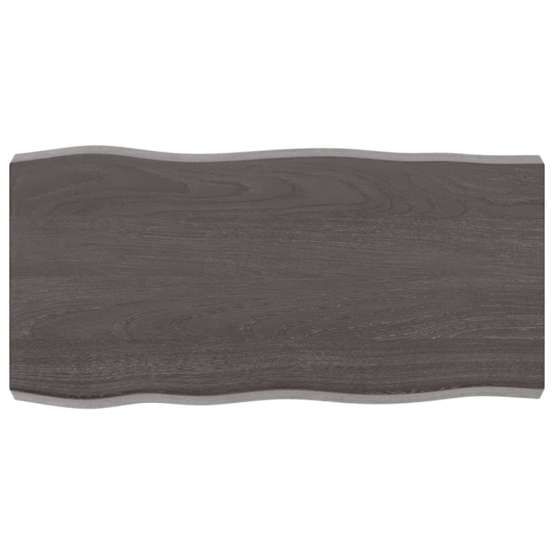 Tischplatte 80x40x6 cm Massivholz Eiche Behandelt Baumkante Tischplatte 80x40x6 cm Massivholz Eiche Behandelt Baumkante