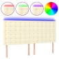 vidaXL LED Kopfteil Creme 160x5x118/128 cm Kunstleder vidaXL LED Kopfteil Creme 160x5x118/128 cm Kunstleder