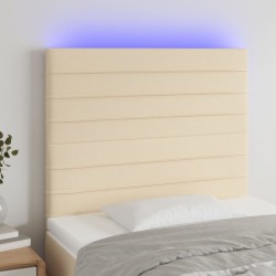 vidaXL LED Kopfteil Creme 80x5x118/128 cm Stoff