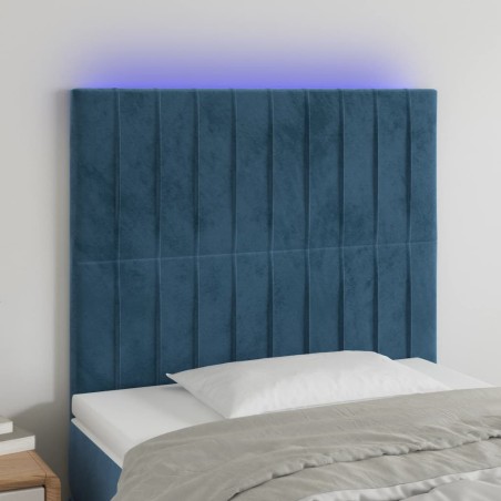 vidaXL LED Kopfteil Dunkelblau 90x5x118/128 cm Samt