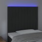 vidaXL LED Kopfteil Schwarz 90x5x118/128 cm Samt