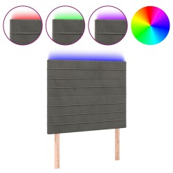 vidaXL LED Kopfteil Dunkelgrau 100x5x118/128 cm Samt