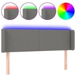 vidaXL LED Kopfteil Dunkelgrau 147x16x78/88 cm Stoff