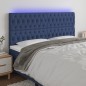 vidaXL LED Kopfteil Blau 180x7x118/128 cm Stoff vidaXL LED Kopfteil Blau 180x7x118/128 cm Stoff