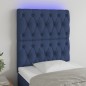 vidaXL LED Kopfteil Blau 80x7x118/128 cm Stoff