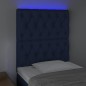 vidaXL LED Kopfteil Blau 80x7x118/128 cm Stoff