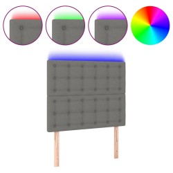 vidaXL LED Kopfteil Dunkelgrau 80x5x118/128 cm Stoff