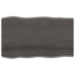 Tischplatte 100x60x6 cm Massivholz Eiche Behandelt Baumkante