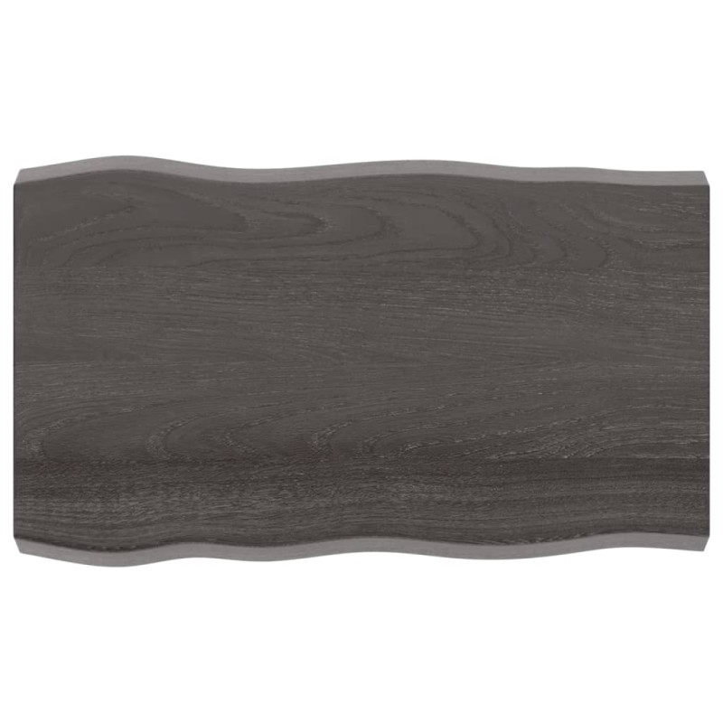 Tischplatte 100x60x6 cm Massivholz Eiche Behandelt Baumkante Tischplatte 100x60x6 cm Massivholz Eiche Behandelt Baumkante