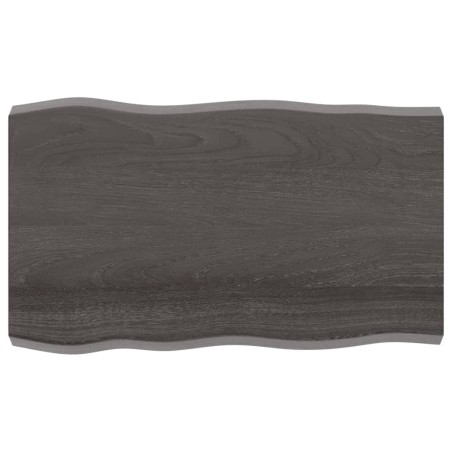 Tischplatte 100x60x6 cm Massivholz Eiche Behandelt Baumkante