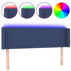 vidaXL LED Kopfteil Blau 147x16x78/88 cm Stoff