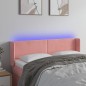vidaXL LED Kopfteil Rosa 147x16x78/88 cm Samt